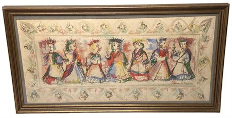 Charles Hodges Original Figural Watercolor Painting