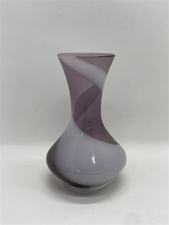 Vintage Amythest and White Swirl Vase