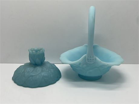 Fenton Frosted Blue Pieces