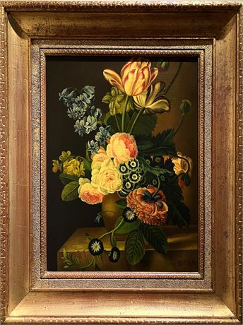 Still Life Oil on Board Signed Heyden