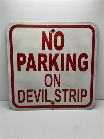 No Parking on Devil Strip Sign
