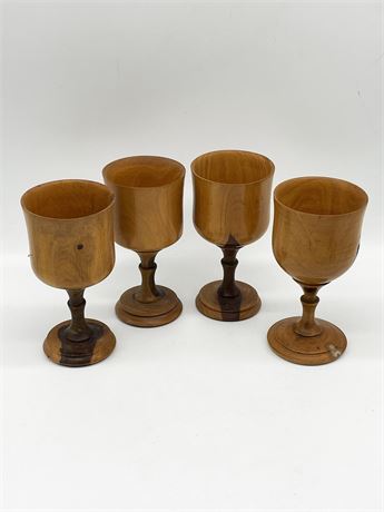 Turned Wood Goblets
