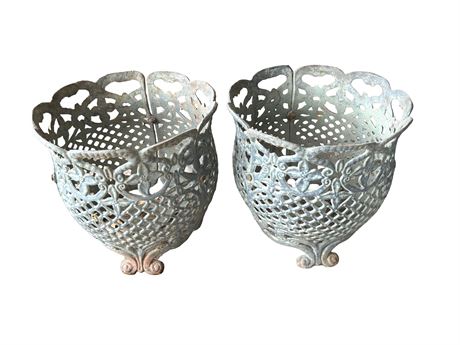 Cast Iron Open Weave Planters