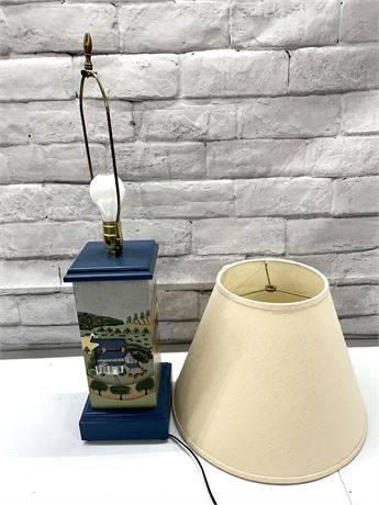Wood Painted Country Table Lamp