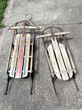 Vintage Wood Sleds