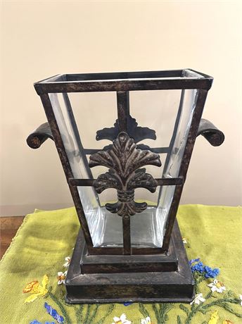 Decorative Metal Glass Vase