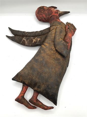 Large Primitive Folk Art Fallen Angel