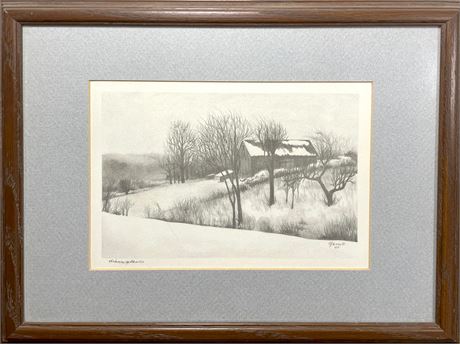 Diana Glanco Signed Winter Landscape Art Print