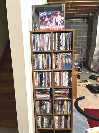 Large DVD Collection Including Storage Shelf