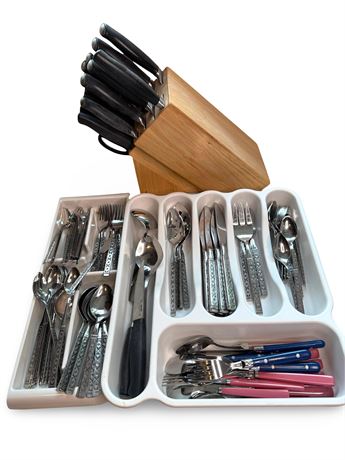 Kitchen Flatware and Knives Lot 1