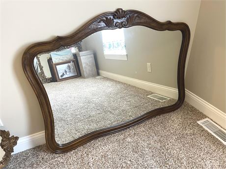 Large Drexel Rectangular Wood Wall Mirror