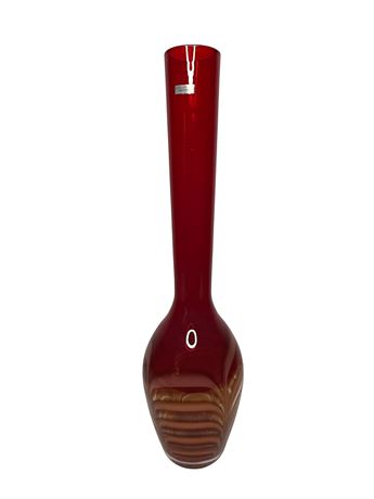Waterford Evolution Red & Gold Large 23" Stem Vase