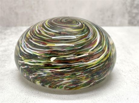 Multi-color Vortex Swirl Paperweight