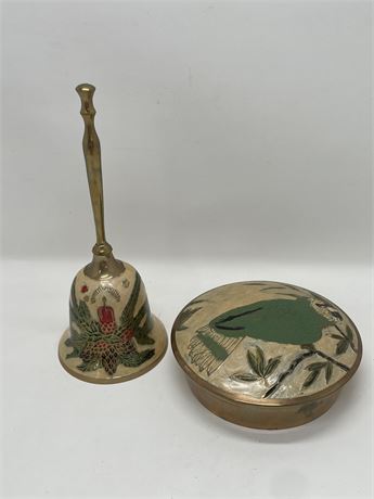 Handpainted Bell and Trinket Box