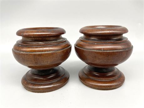 Turned Wood Candle Holders