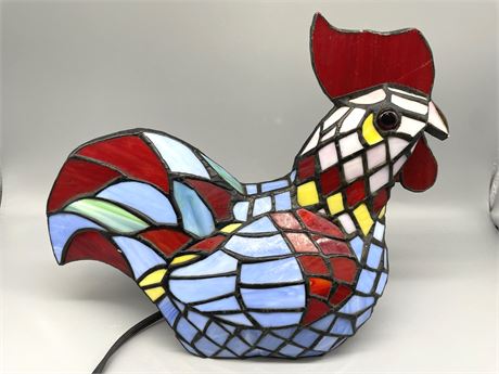 Stained Glass Chicken Lamp