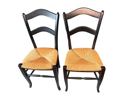 Rush Seat Black Accent Chairs