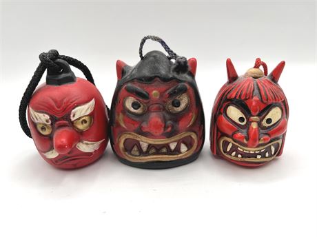 Japanese Clay Demon Bells