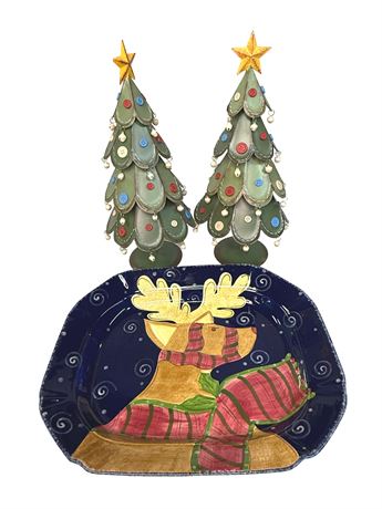 Christmas Platter and Decorative Trees