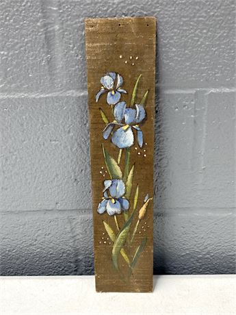 Hand Painted Rectangular Flowers on Wood