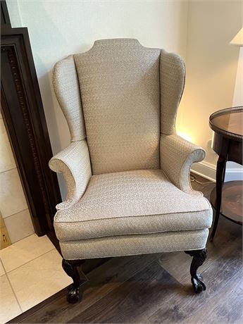 Claw Foot Upholstered Wingback Chair