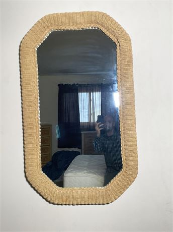 Wicker Octangle Wall Mirror