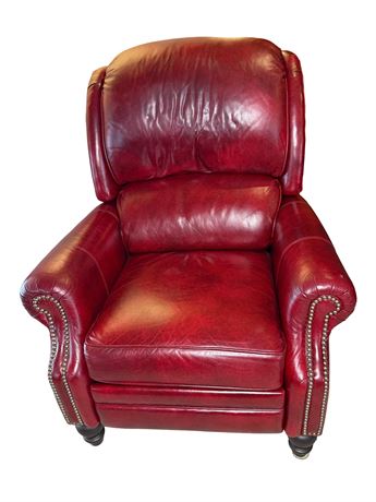 Smith Brothers Red Leather Reclining Chair