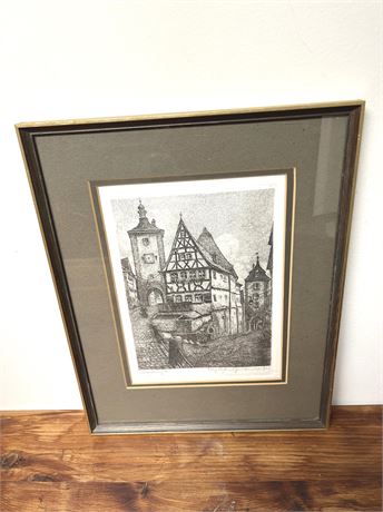 Rothenburg Tauber Ernst Geissendorfer Original Etching