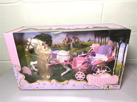 NIB Vintage Barbie Rapunzel Botticelli and Carriage Horse n Wagon