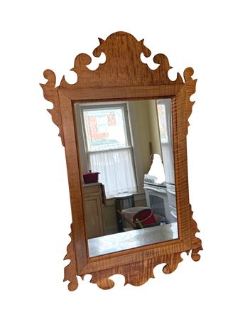 Tiger Maple Colonial Style Wall Mirror