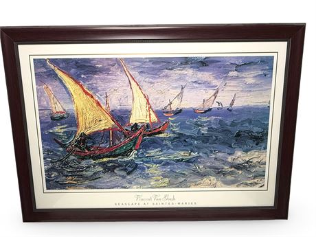 Large Vincent van Gogh "Seascape at Saintes-Maries" Framed Print