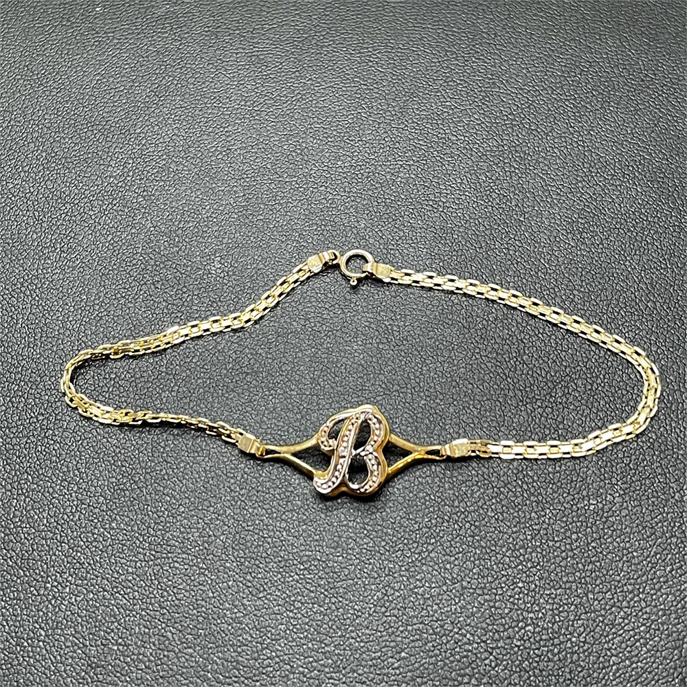 North East Ohio Auctions - 14kt Yellow Gold "B" Charm Bracelet