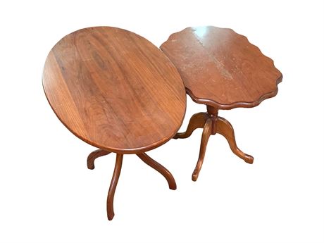 Two (2) Vintage Wood Side Tables