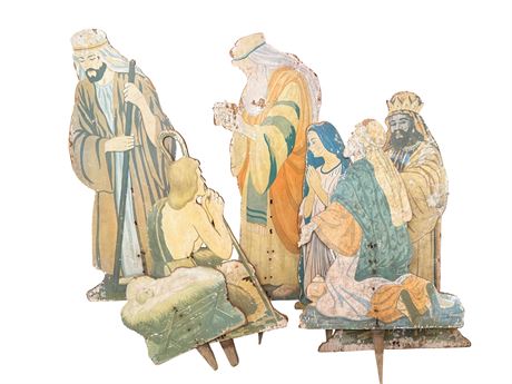 Vintage Large Outdoor Nativity Scene Figures