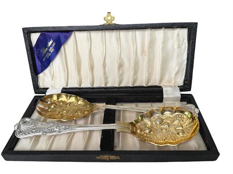 William Adams Sheffield England Silverplate Salad Serving Set