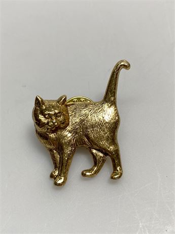 Gold Tone Cat Pin