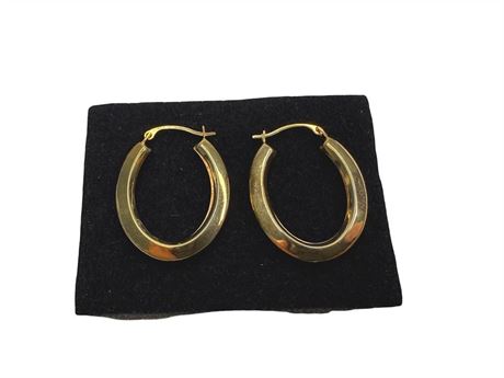 10kt Yellow Gold Oval Hoop Earrings