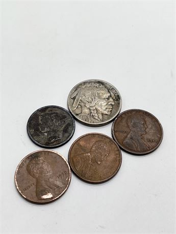 Pennies, Dime & Nickel