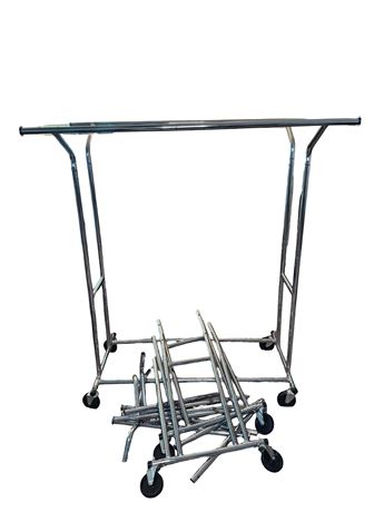 Two (2) Metal Rolling Clothing Racks