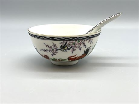 Asian Soup Bowl and Spoon