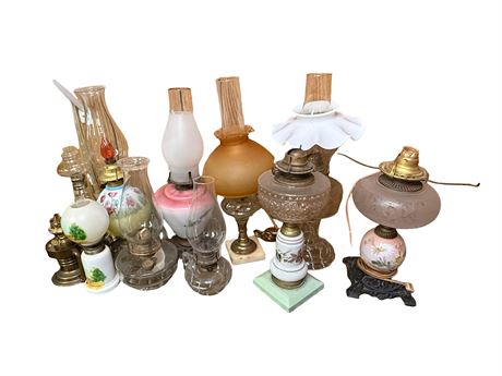 Large Lot of Oil Kerosene Lamps Lot 5