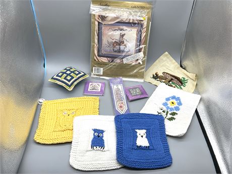 Needlepoint and Crochet Lot