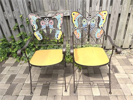Wrought Iron Butterfly Chairs