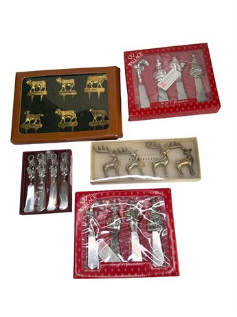 Holiday Cheese Spreaders, Markers and Place Card Holders