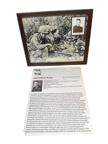 Paul Bucha Medal of Honor Recipient Photograph Display Signed