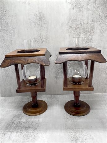 Cornwall Wood Wooden Candle Holders