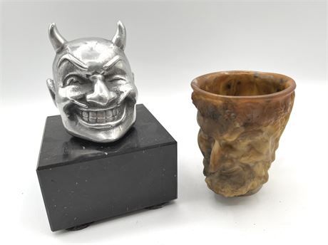 Devil Head Gear Knob and Bacchus Incolay Cup