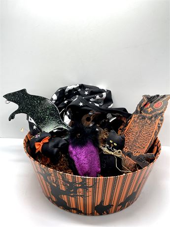 Basket of Halloween Decorations
