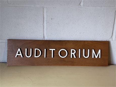 "Auditorium" Sign