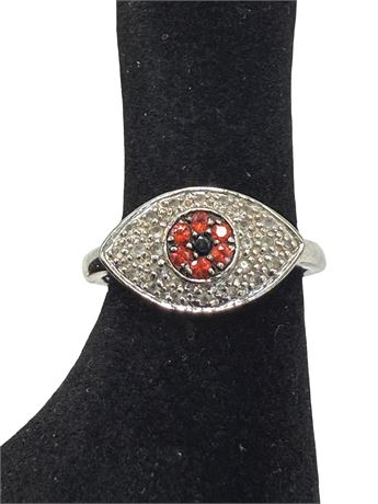 Carol Brodie Sterling Silver Evil Eye Ring